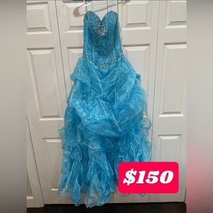 Never worn. Was going to be my prom dress but then covid hit. Tags still on.